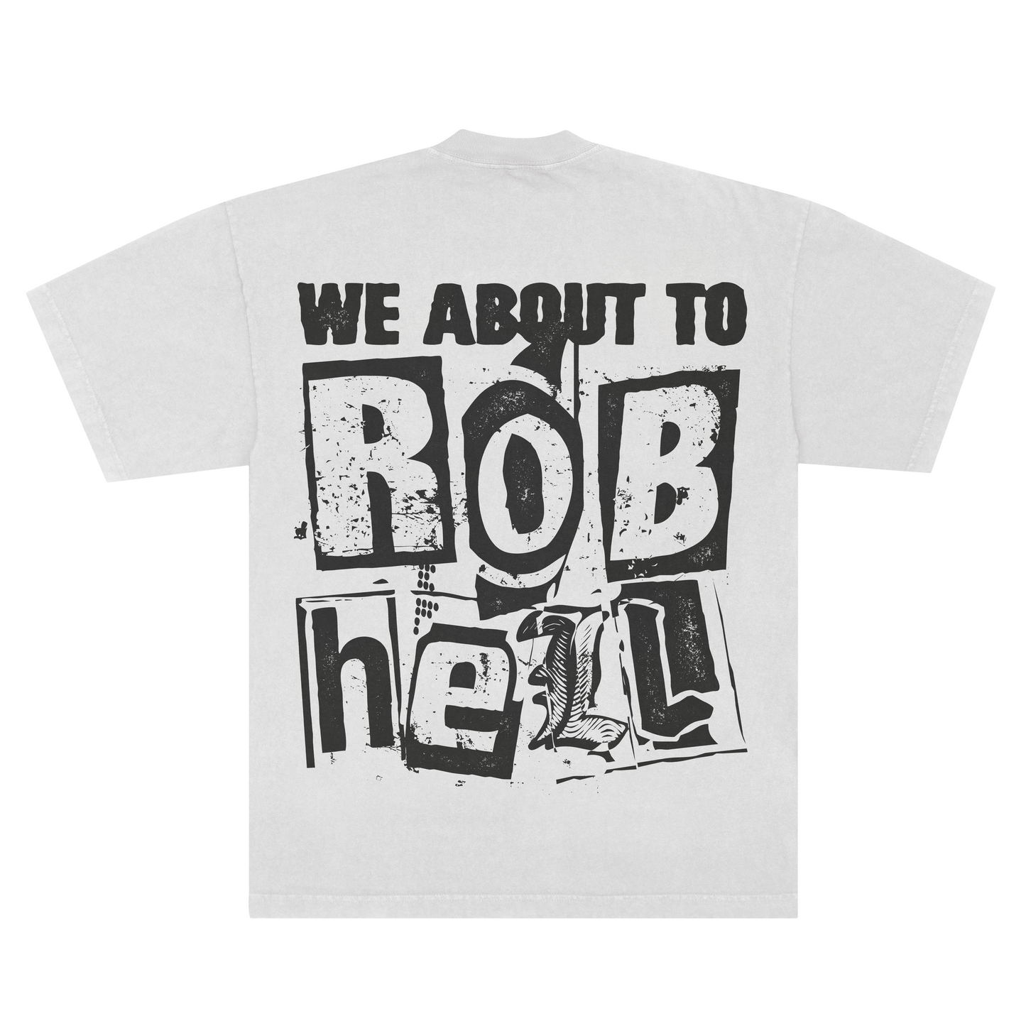 (PREORDER) White ROB HELL Drop Shoulder Tee