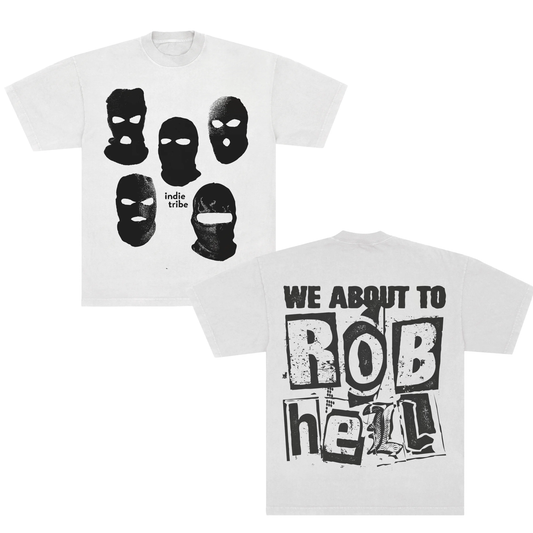 (PREORDER) White ROB HELL Drop Shoulder Tee