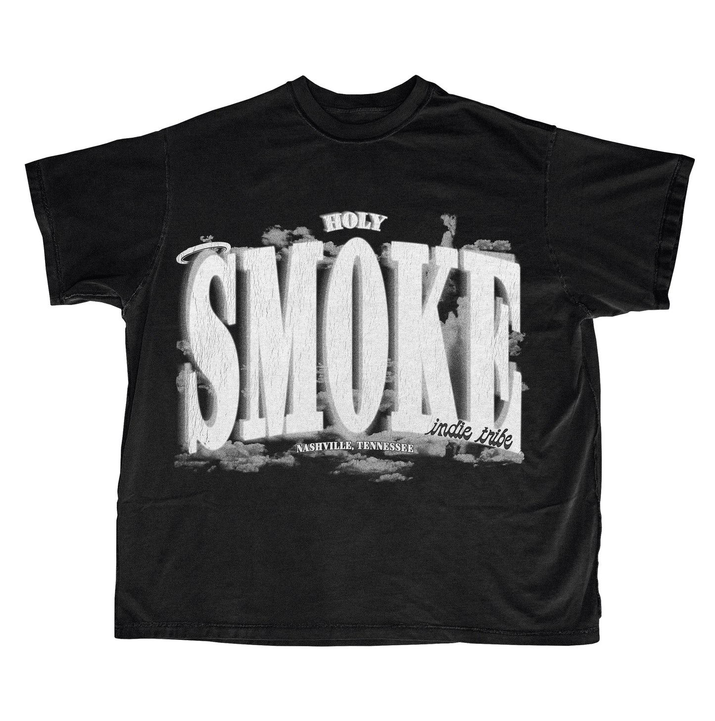 Black SMOKE Drop Shoulder Tee